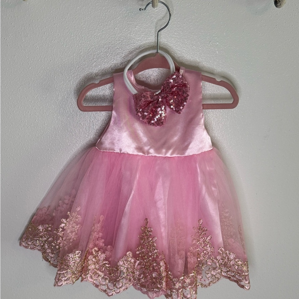 SHEIN Pink Dance Dress with Sequins and Tulle